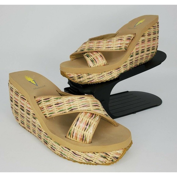 New Volatile Raffia Woven Platform Wedge Sandals